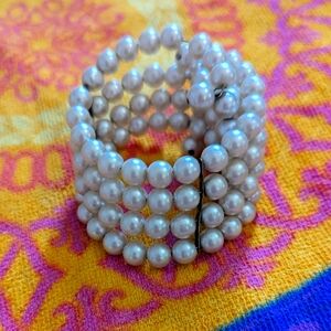 Vintage Multi-Strand Pearl Like Costume Jewelry Bracelet OS